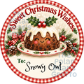 Personalised Chocolate Tub Sticker - Christmas Pudding
