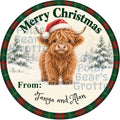 Personalised Chocolate Tub Sticker - High;and Cow - Coo