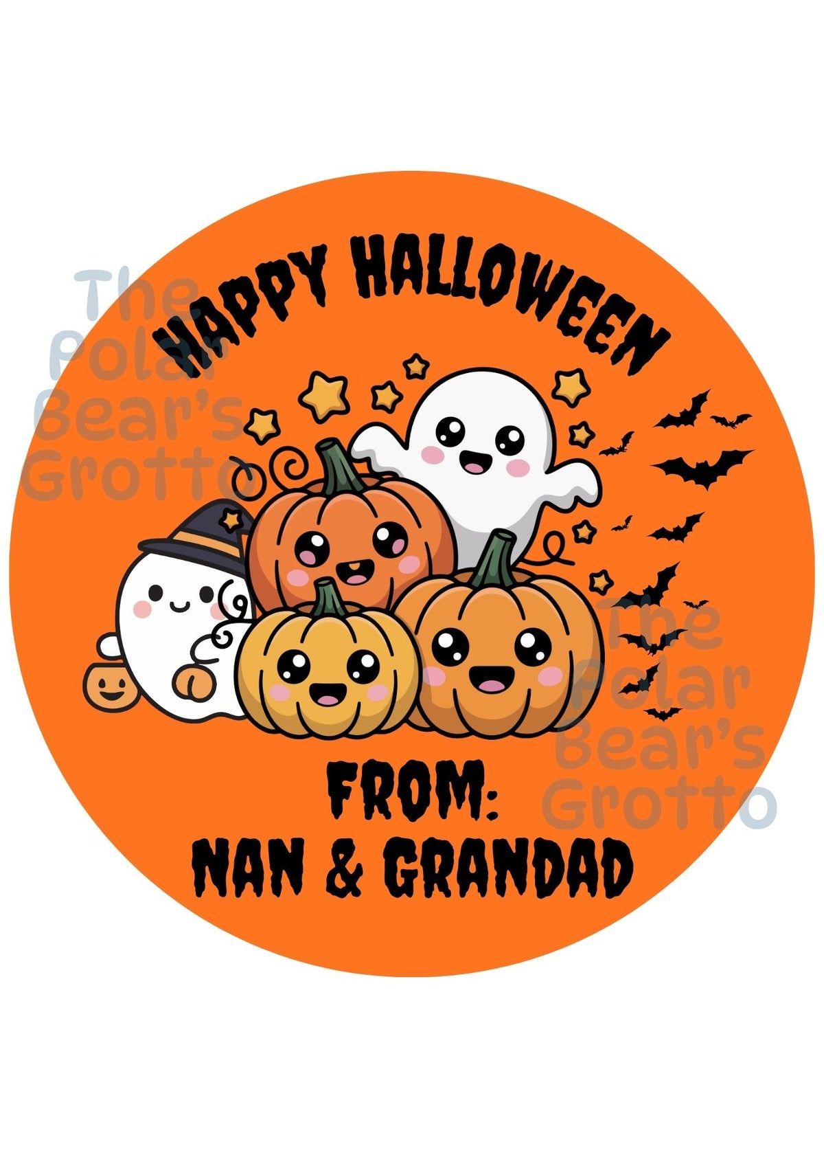 Personalised Chocolate Tub Sticker - Halloween