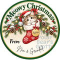 Personalised Chocolate Tub Sticker - kitten in stocking