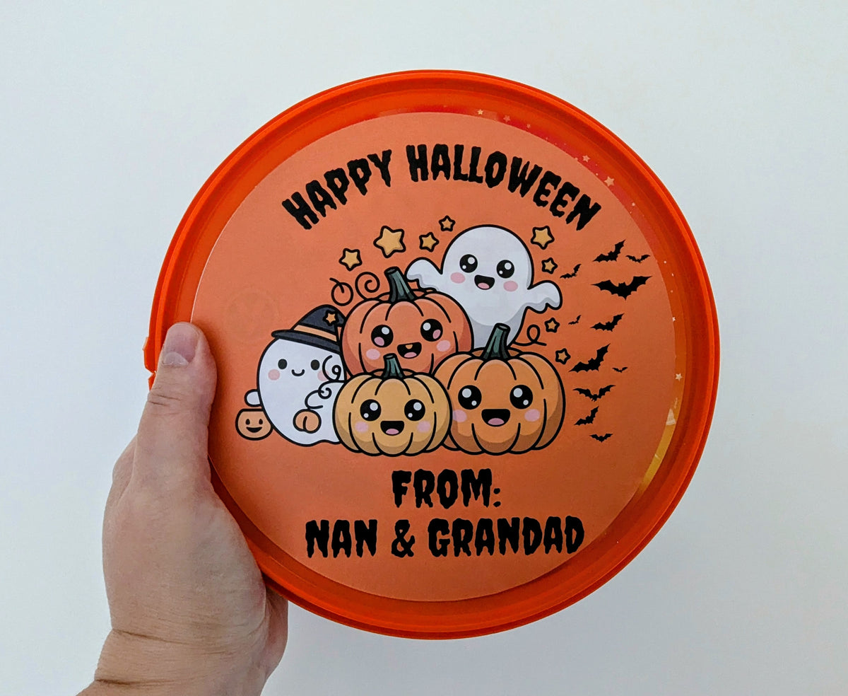 Personalised Chocolate Tub Sticker - Halloween