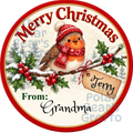 Personalised Chocolate Tub Sticker - Robin and Holly