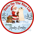 Personalised Chocolate Tub Sticker - Santa with Nice List and Sack of Gifts