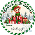 Personalised Chocolate Tub Sticker - Santa's Little Helper - Elf
