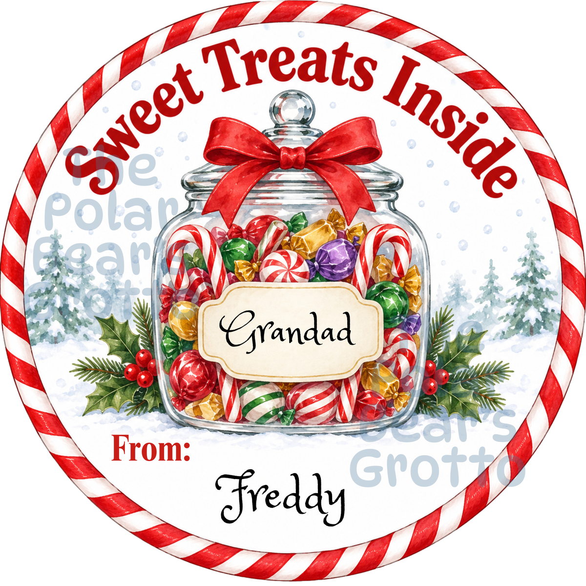 Personalised Chocolate Tub Sticker - Sweet Jar