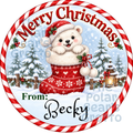 Personalised Chocolate Tub Sticker - Baby Polar Bear
